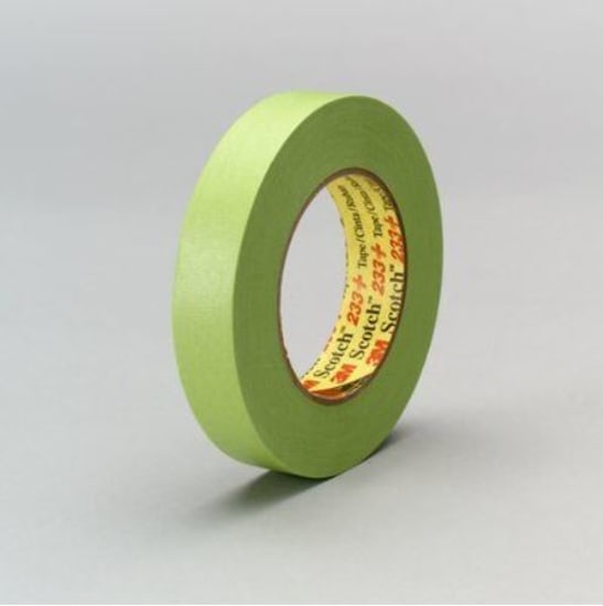 3M 233+ Scotch Masking Tape in green, 6mm x 55m, designed for clean paint lines and superior adhesion on various surfaces.