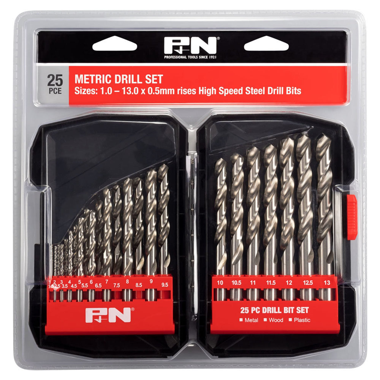 P & N HSS Metric Drill Bit Set 25 Piece