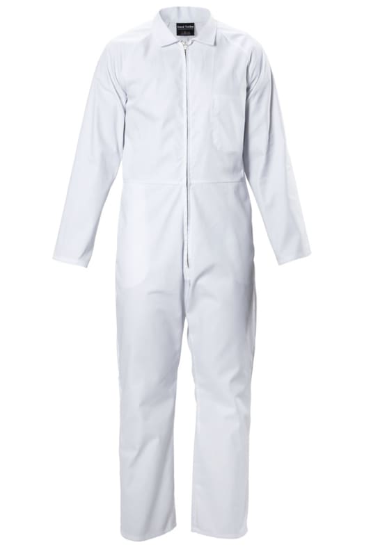 Hard Yakka, Polycotton Zip Overall - White (Size: 16)