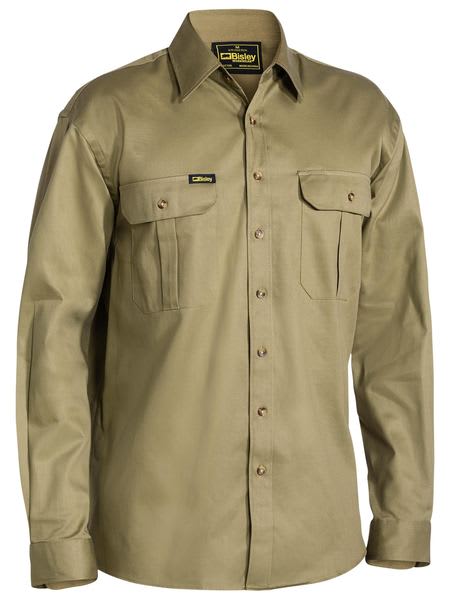 Bisley, Original Long Sleeve Shirt, BS6433 - Khaki (Size: 6XL)