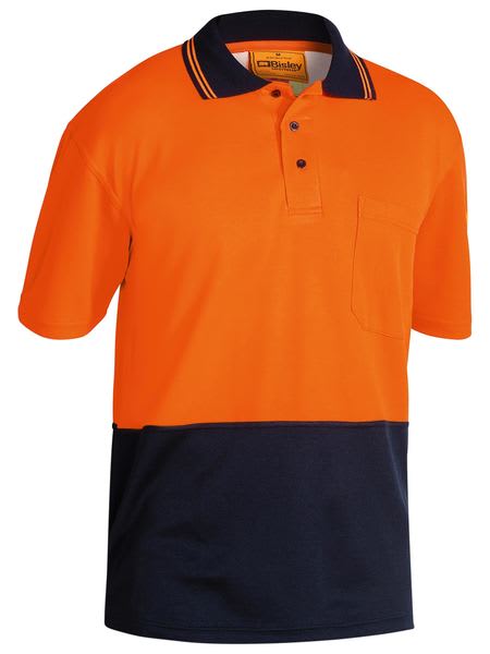 Bisley, Hi Vis Short Sleeve Polo, BK1234 - Orange/Navy (Size: 6XL)