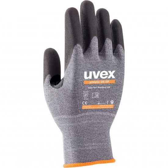 Uvex Athletic D5 XP Gloves in grey, size 7, offering Level D cut protection and reinforced thumb joint for durability and flexibility.