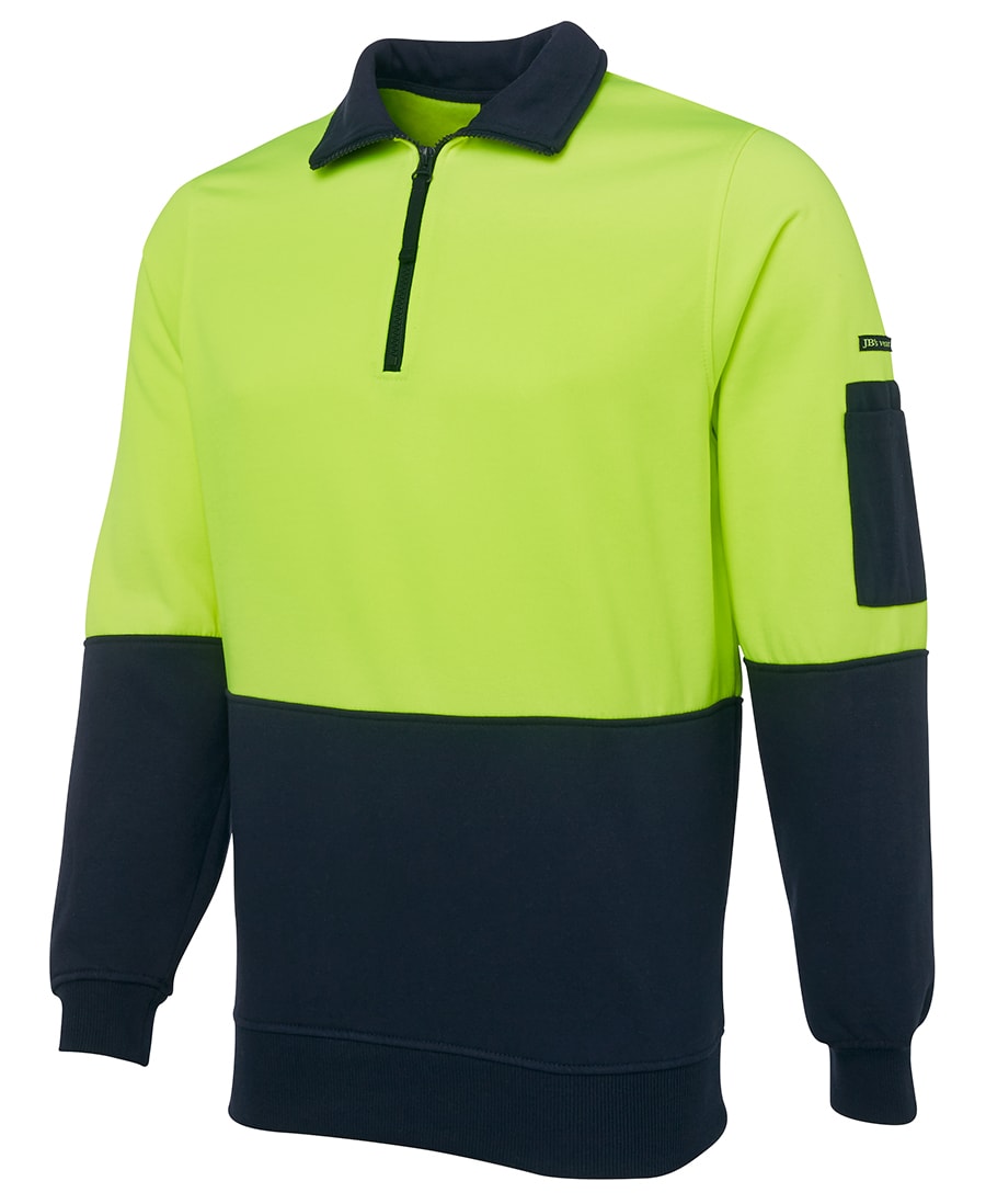 JB's Wear, Hi Vis Zip Fleece - Orange/Navy (Size: L)