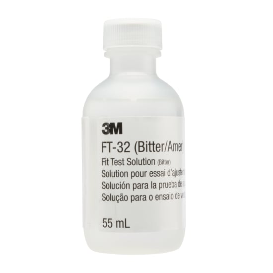 3M Fit Test Solution FT-32 Bitter in 55mL bottle for respirator fit testing and safety compliance.