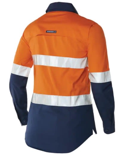 Workhorse, Women's Hi Vis Ripstop Shirt, WSH061 - Yellow/Navy - 12