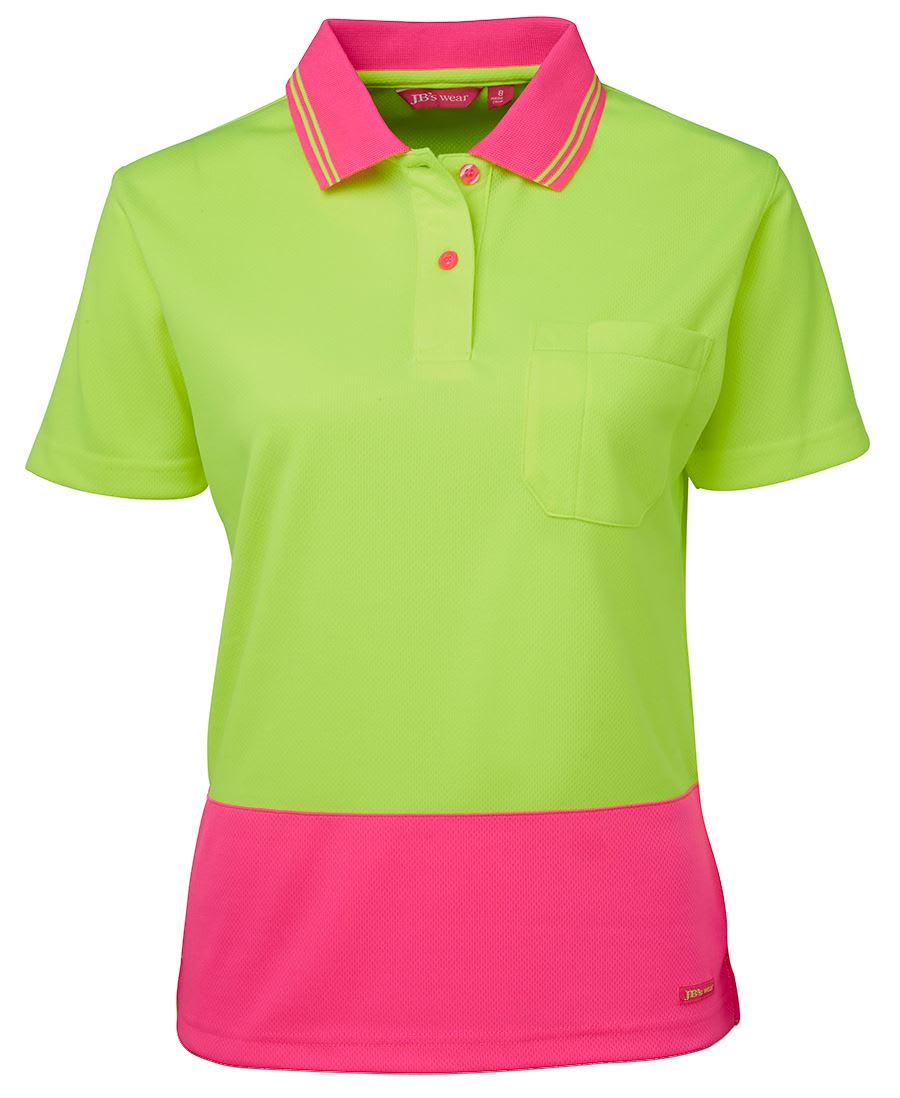 JB's Wear, Women's Hi Vis Polo, 6LHCP - Lime/Navy - 22