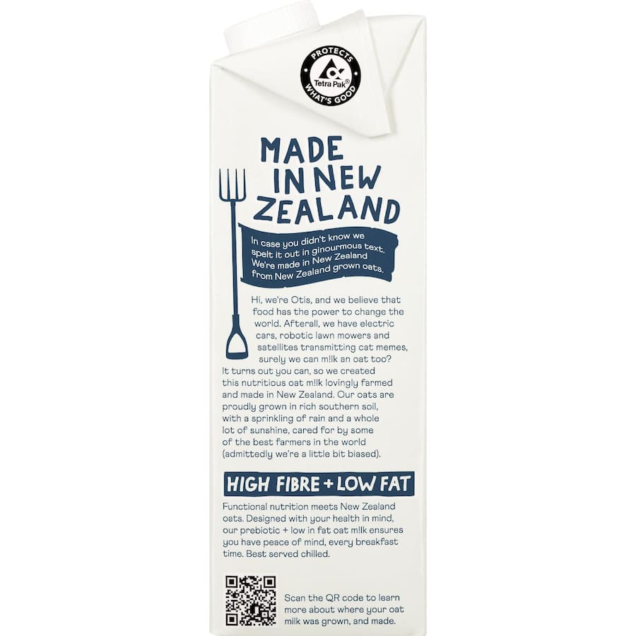 Otis Oat Milk High Fibre & Low Fat Carton 1L