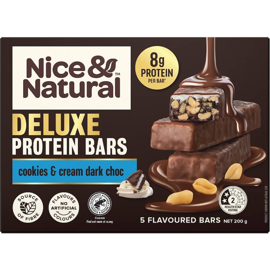 Nice & Natural Deluxe Protein Bars Cookies & Cream 5pk 200g