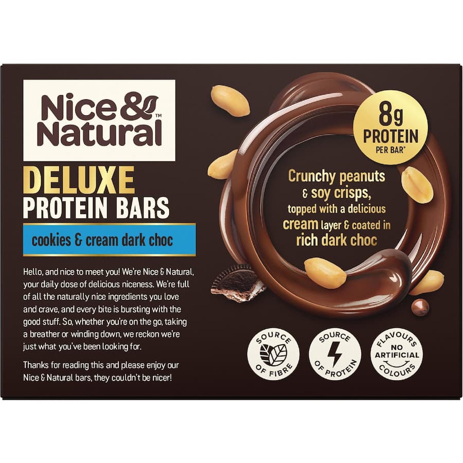 Nice & Natural Deluxe Protein Bars Cookies & Cream 5pk 200g
