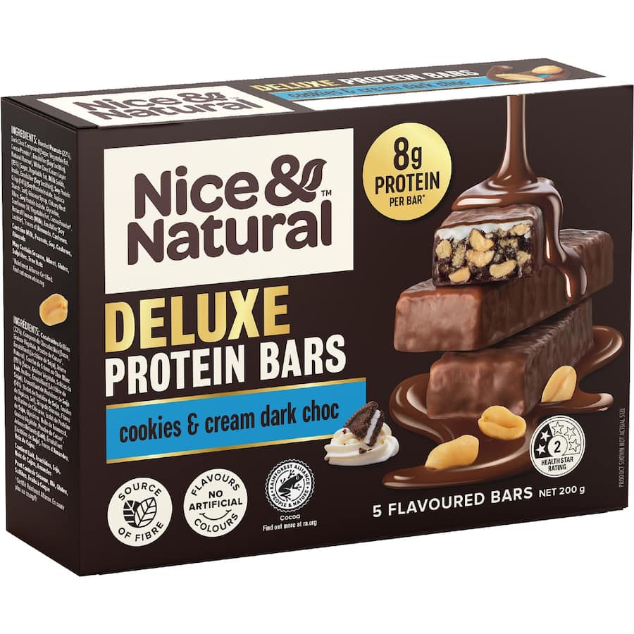 Nice & Natural Deluxe Protein Bars Cookies & Cream 5pk 200g