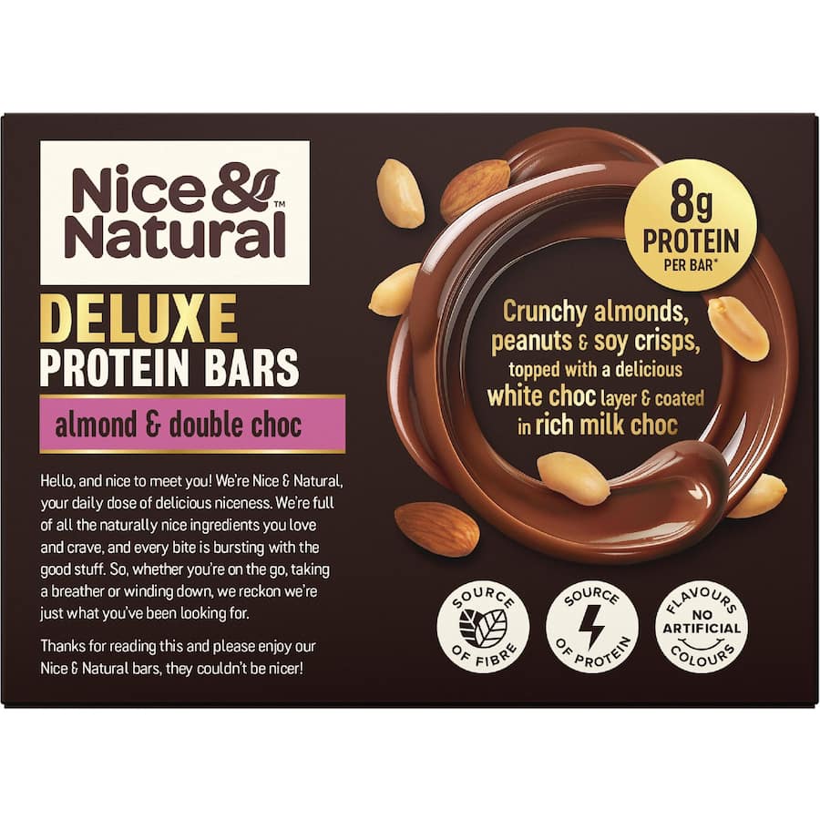 Nice & Natural Deluxe Protein Bars Almond & Double Choc 5pk 200g