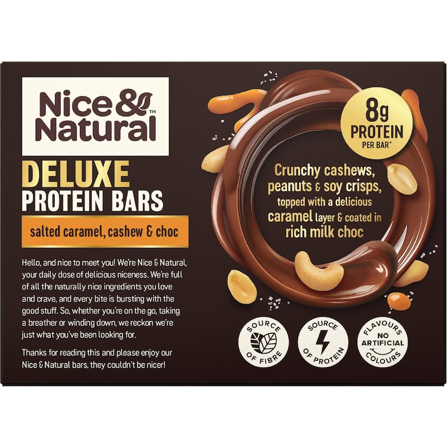 Nice & Natural Deluxe Protein Bars Salted Caramel Cashew & Choc 5pk 200g