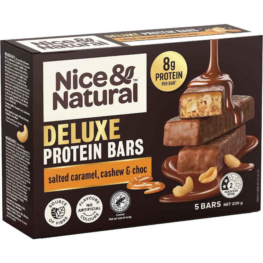 Nice & Natural Deluxe Protein Bars Salted Caramel Cashew & Choc 5pk 200g
