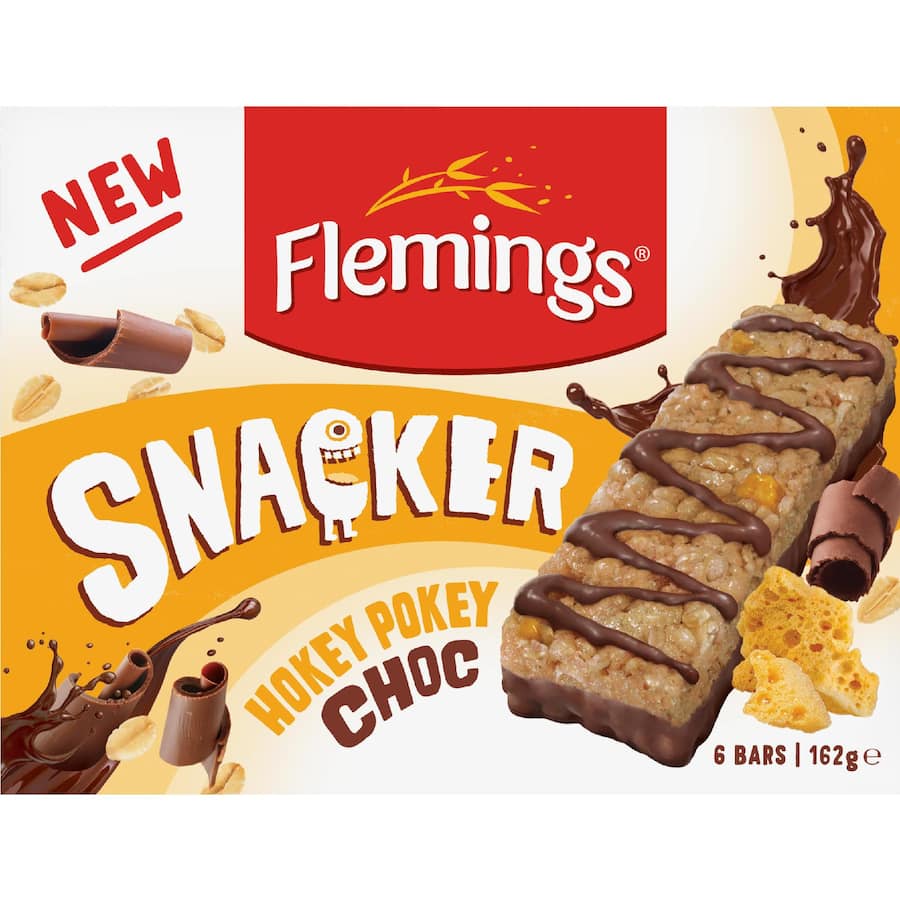 Flemings Snacker Muesli Bars Hokey Pokey 6pk 162g