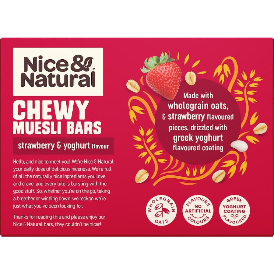 Nice & Natural Chewy Muesli Bars Strawberry & Yoghurt 6pk 185g