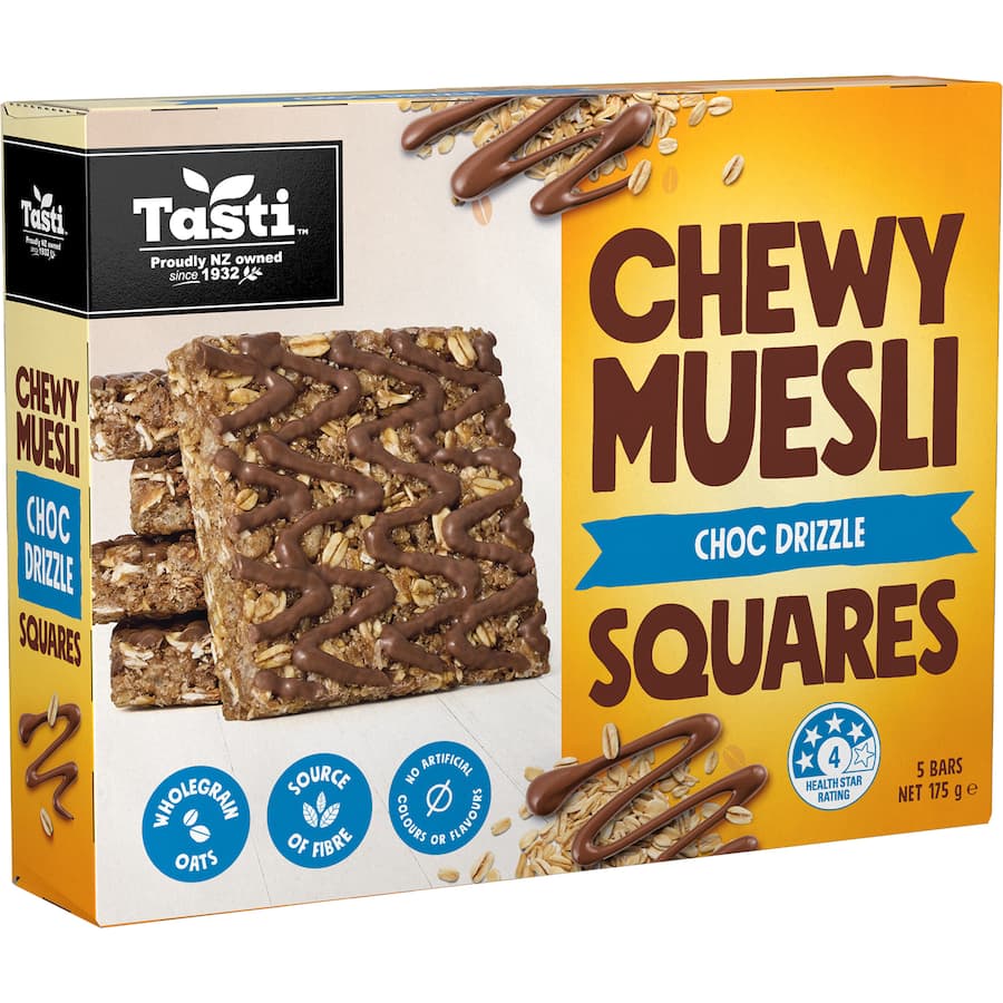 Tasti Chewy Muesli Squares Choc Drizzle 5pk 175g