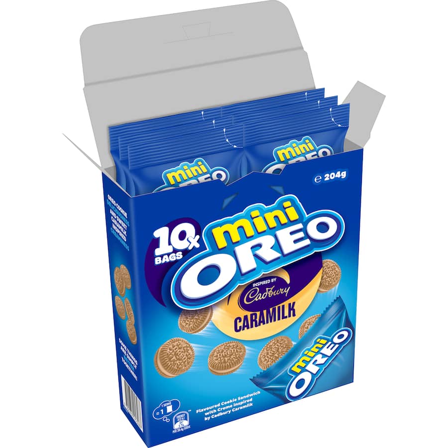 Oreo Mini Creme Filled Biscuits Caramilk Minis 10pk 204g