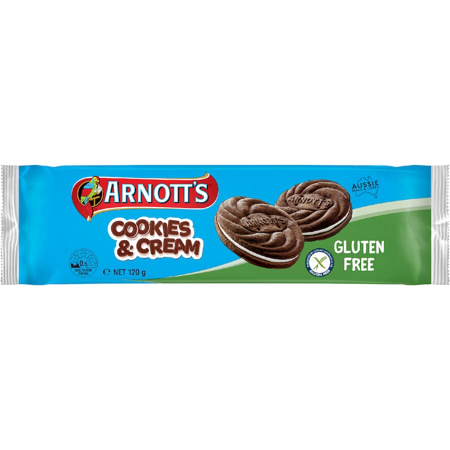Arnott's Biscuits Cookies & Cream Gluten Free 120g