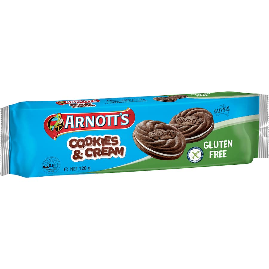 Arnott's Biscuits Cookies & Cream Gluten Free 120g