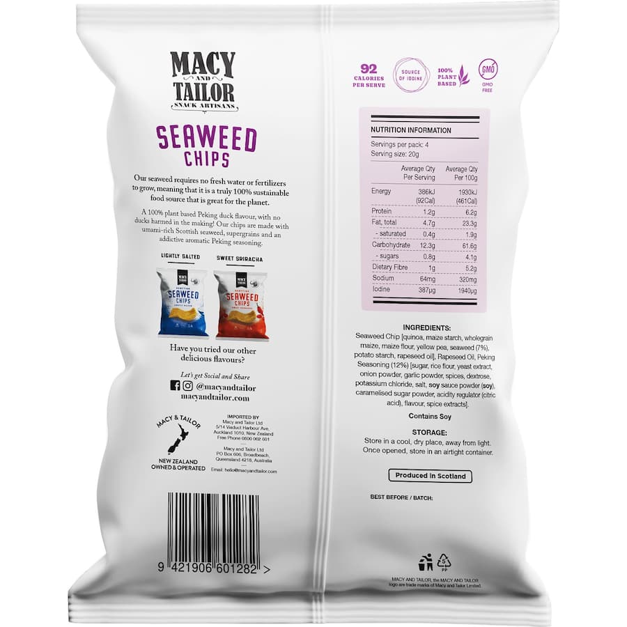 Macy & Tailor Seaweed Chips Peking Duck 80g