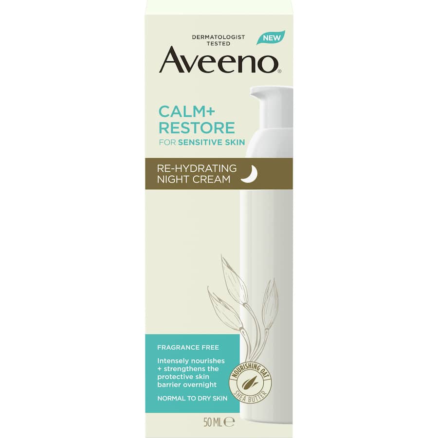 Aveeno Night Face Cream Moisturiser Calm & Restore 50mL