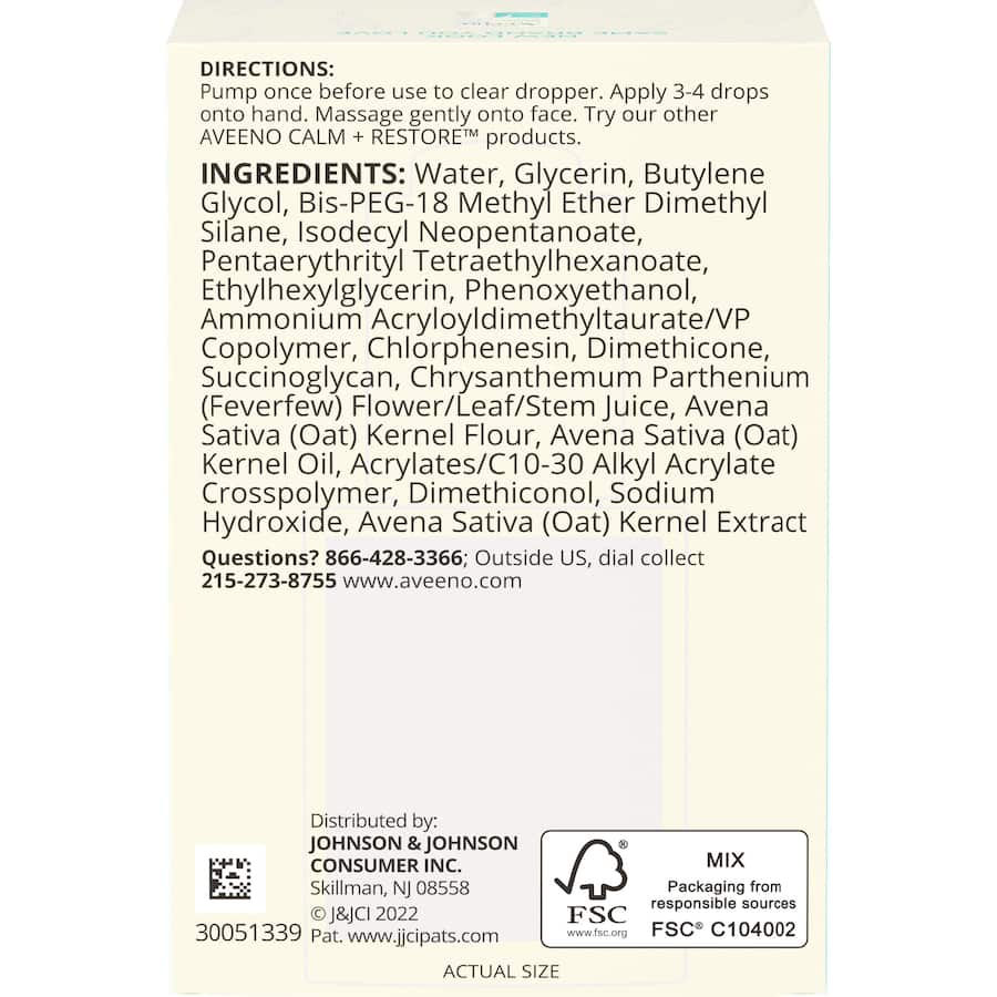 Aveeno Face Serum Calm & Restore 30mL