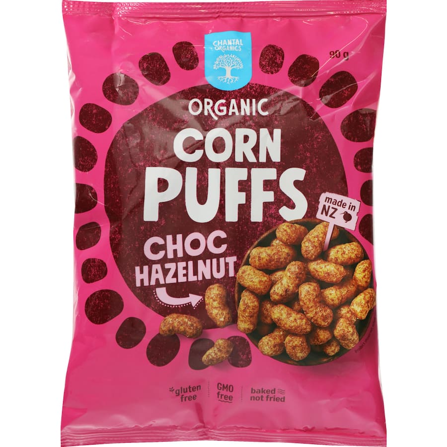 Chantal Organics Corn Puffs Choc Hazelnut 90g