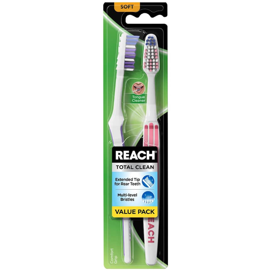 Reach Toothbrush Total Clean Soft 2pack