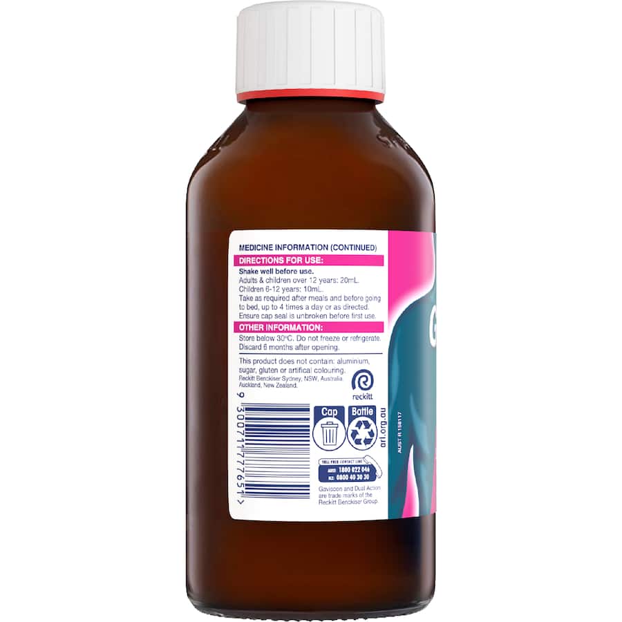 Gaviscon Dual Action Liquid Heartburn & Indigestion Relief Peppermint 500mL