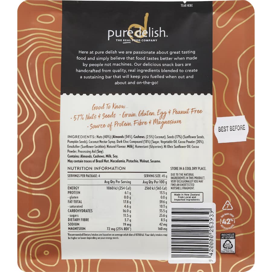 Pure Delish Nut Bars Chocolate Multipack 180g