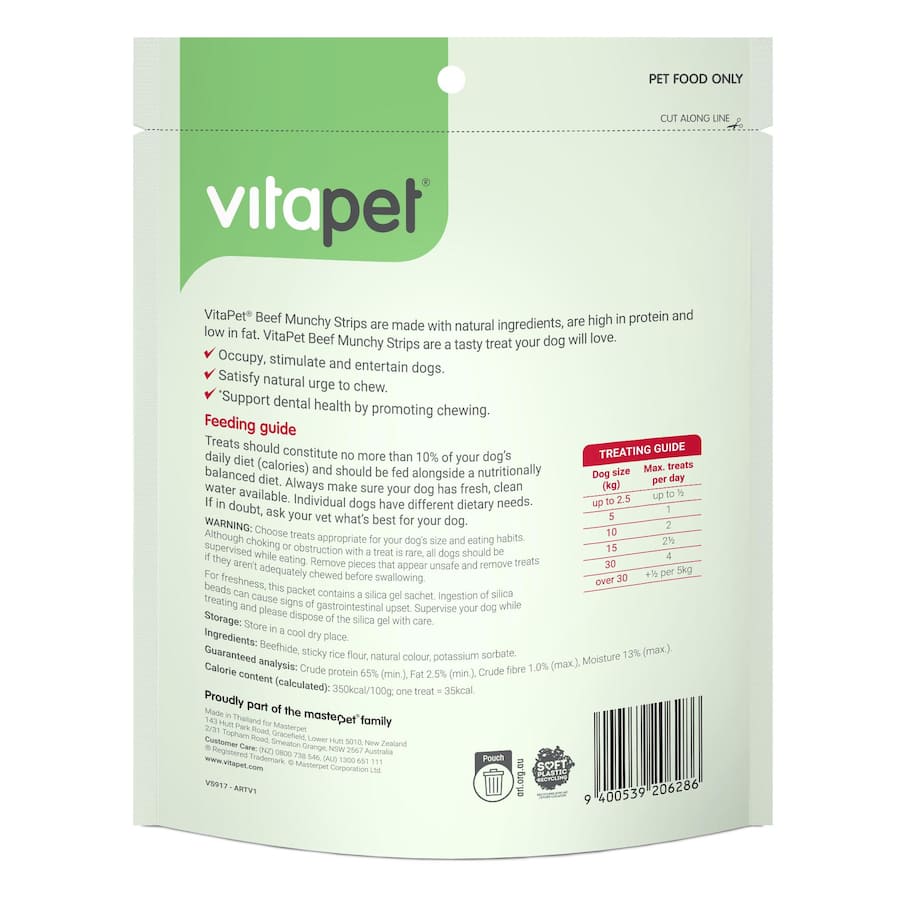 Vitapet Dog Treats Beef Munchy Strips 35pack