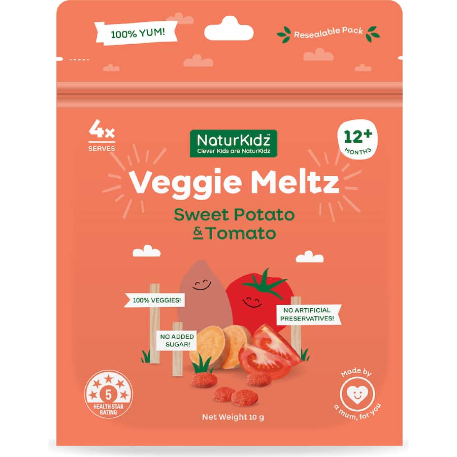 Naturkidz Veggie Meltz Baby Snacks Sweet Potato & Tomato 10g