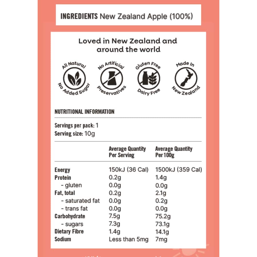 Naturkidz Fruit Crispz Baby Snacks Apple Sticks 10g