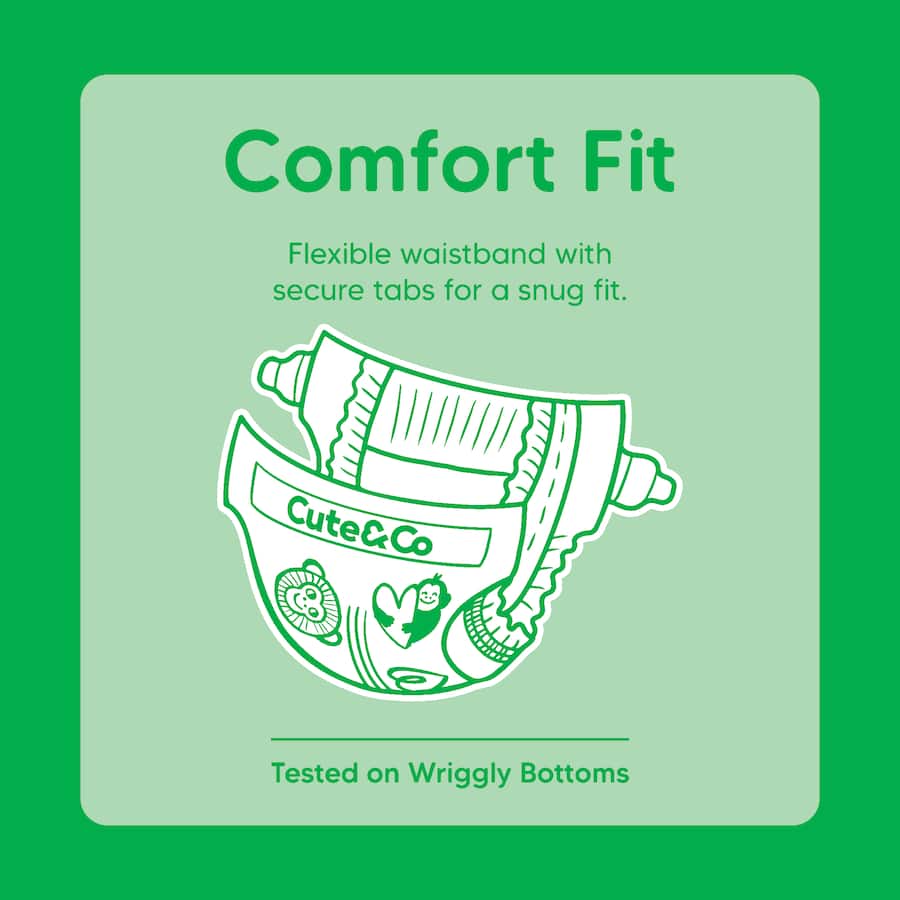 Cute & Co Nappies Walker Boys & Girls 13-18kg Size 5 64pack