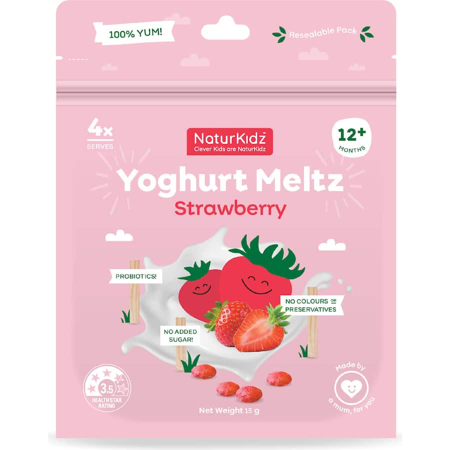 Naturkidz Yoghurt Meltz Baby Snacks Strawberry 15g