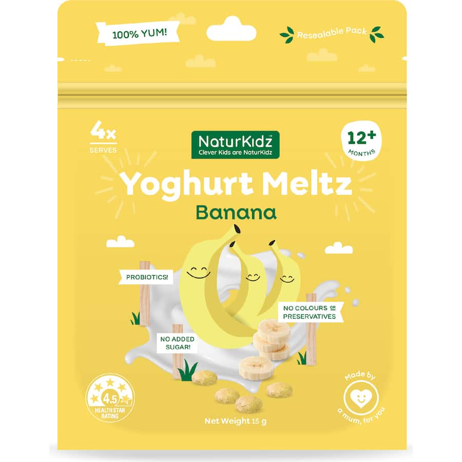 Naturkidz Yoghurt Meltz Baby Snacks Banana 15g