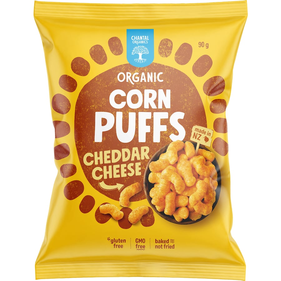 Chantal Organics Corn Puffs Cheddar Cheese 90g