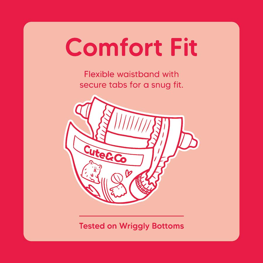 Cute & Co Nappies Infant Boys & Girls 4-7kg Size 2 48pack