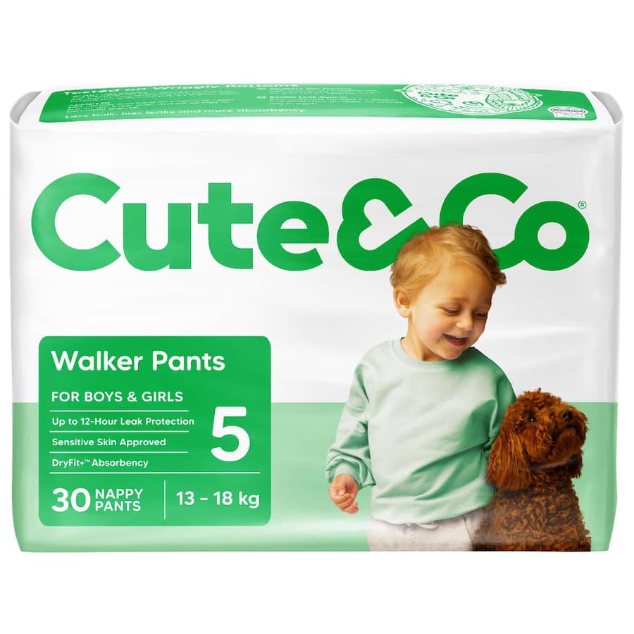 Cute & Co Nappy Pants Walker Boys & Girls 13-18kg Size 5 30pack