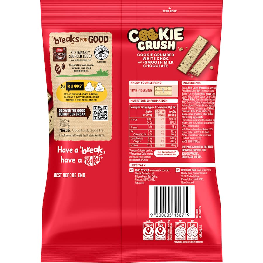 Kit Kat Chocolate Bar Cookie Crush - 154g
