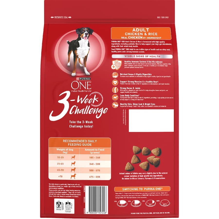 Purina One Adult Dry Dog Food Chicken & Rice Bag 2.5kg