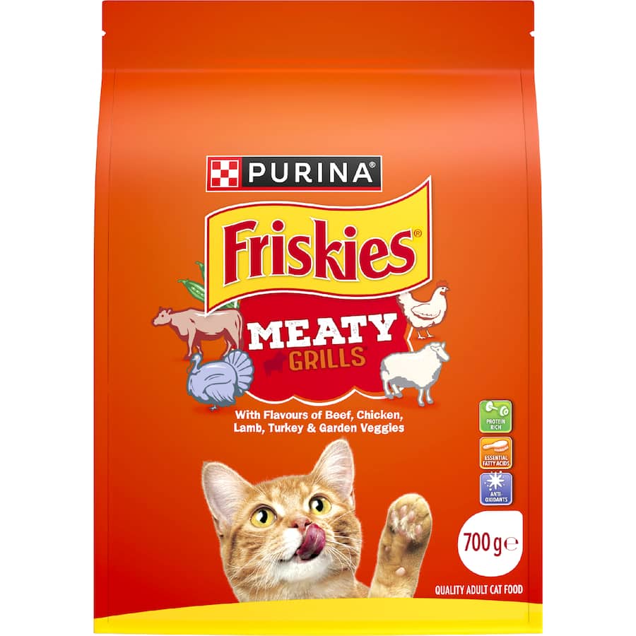 Friskies Dry Cat Food Meaty Grills Bag 700g