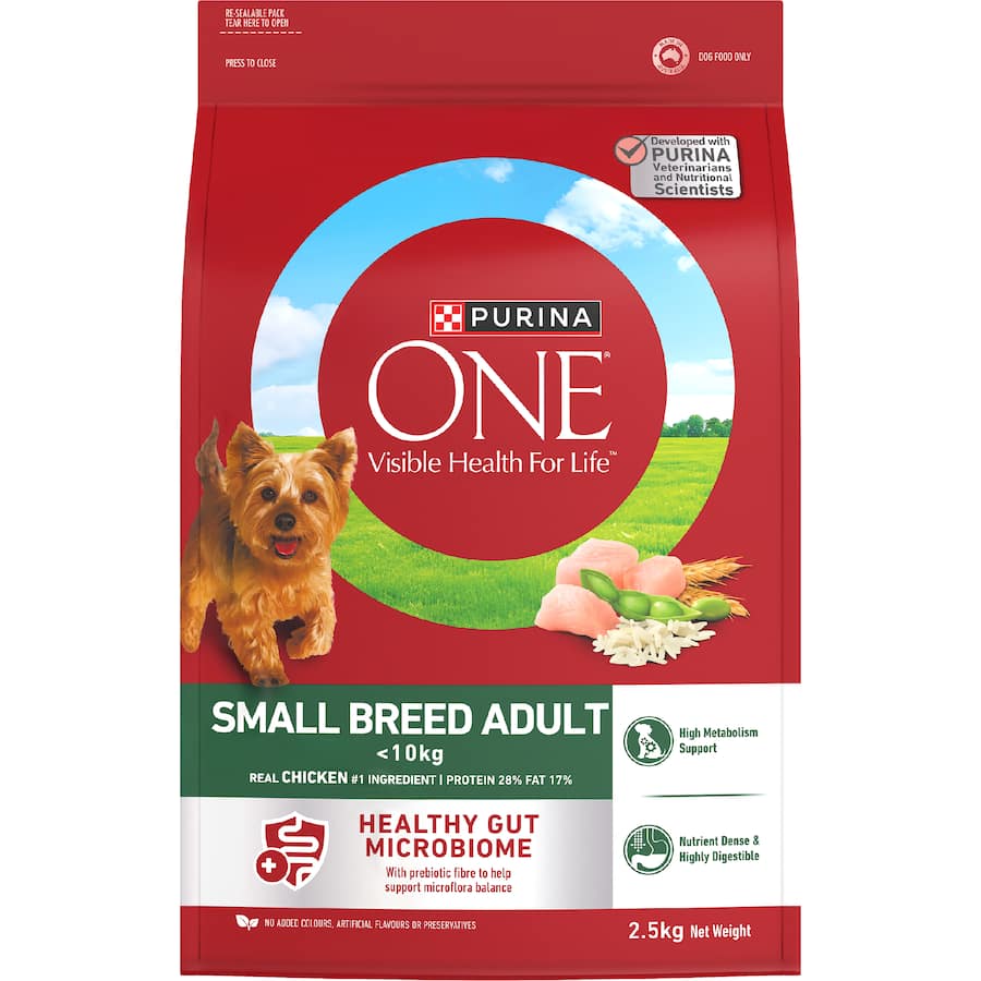 Purina One Small Breed Adult Dry Dog Food Chicken Bag 2.5kg
