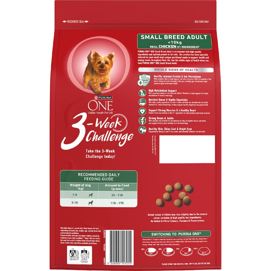 Purina One Small Breed Adult Dry Dog Food Chicken Bag 2.5kg