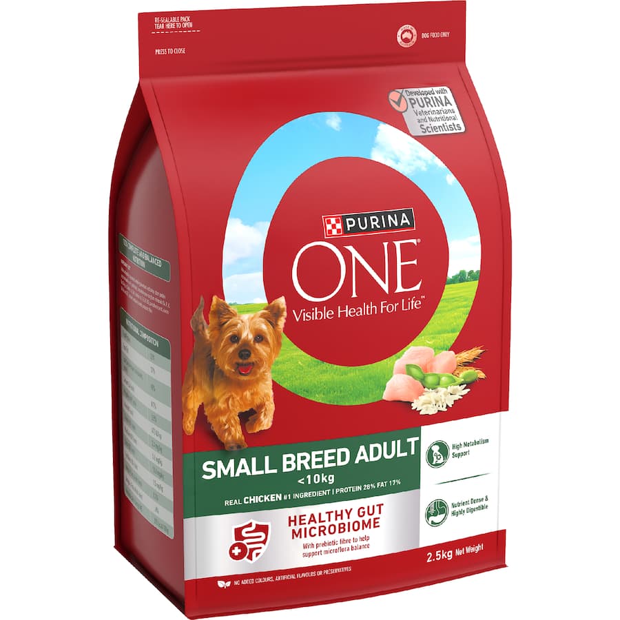 Purina One Small Breed Adult Dry Dog Food Chicken Bag 2.5kg