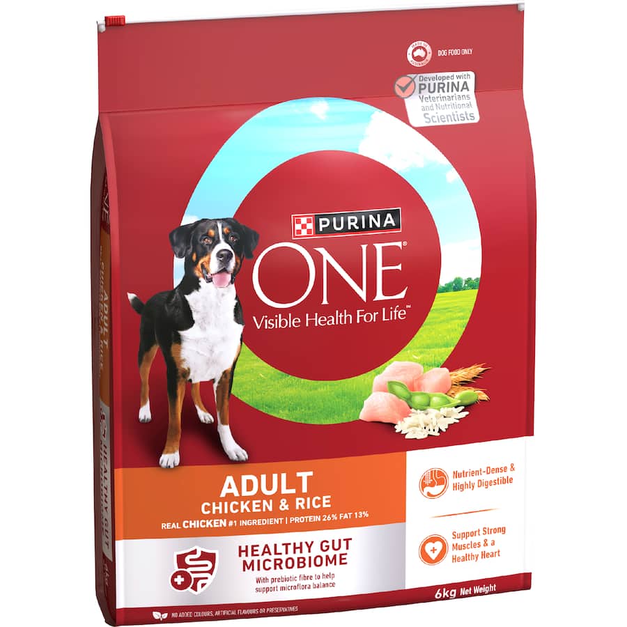Purina One Adult Dry Dog Food Chicken & Rice Bag 6kg