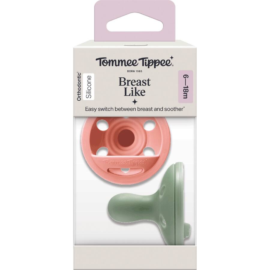 Tommee Tippee Soother Breast-like Assorted 6-18m - 2 pack