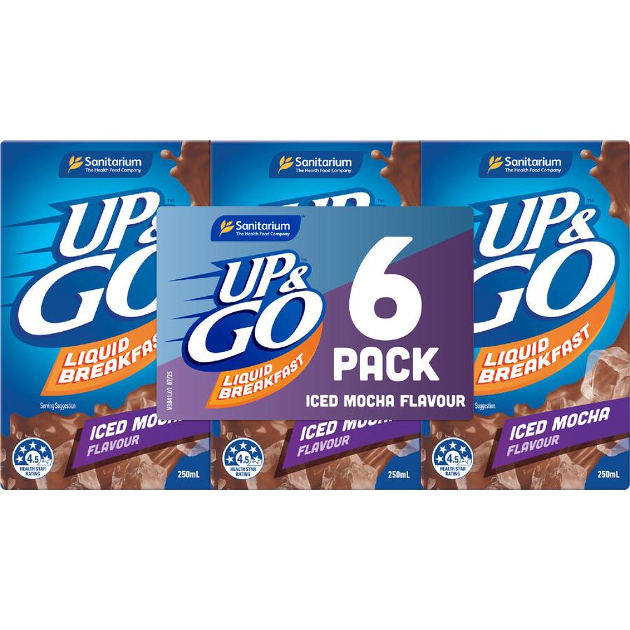 Sanitarium Up & Go Liquid Breakfast Iced Mocha - 6 x 250mL