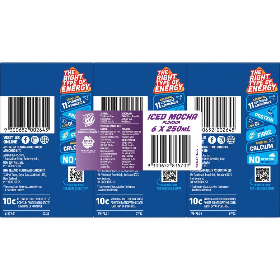 Sanitarium Up & Go Liquid Breakfast Iced Mocha - 6 x 250mL