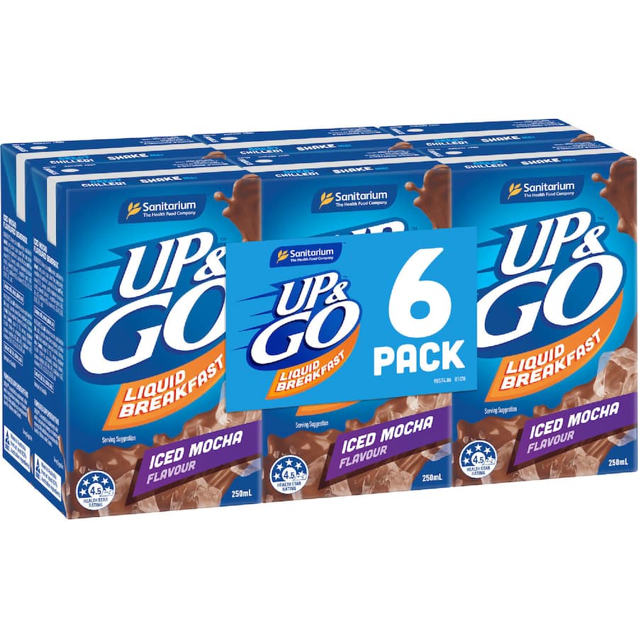 Sanitarium Up & Go Liquid Breakfast Iced Mocha - 6 x 250mL